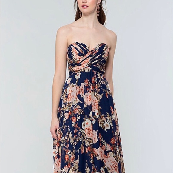 kleinfeld floral bridesmaid dresses Azazie Kaiden Pink Fern Floral Chiffon Bridesmaid Dresses